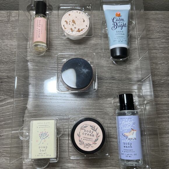 Addison & Gates Body Care Gift Sampler Set 7 Days Champaign Grapefruit NEW - Picture 10 of 10